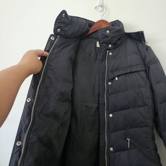Michael Kors Hooded Down Mid-weight Puffer Coat Jacket in Gunmetal Color Sz L - Picture 12 of 16